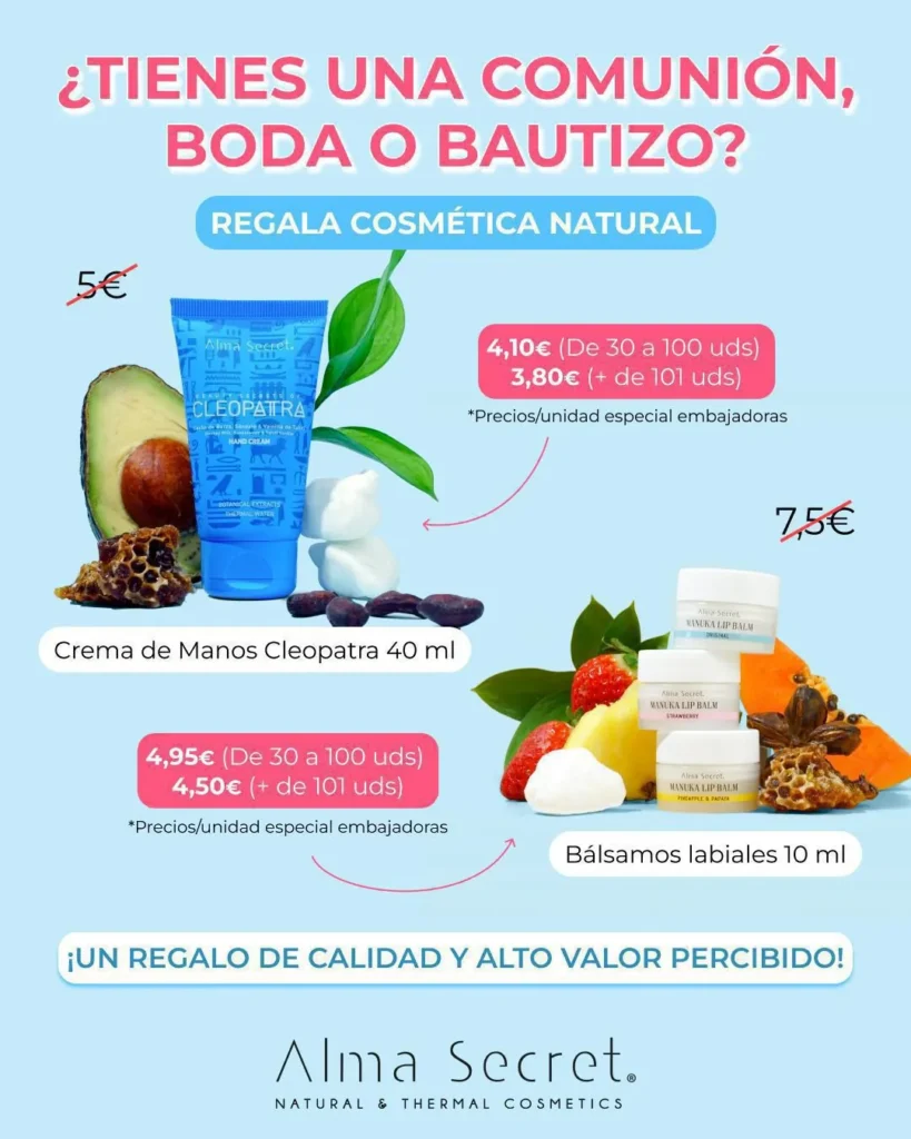 Alma Secret regalos bodas y comuniones de cosmética natural