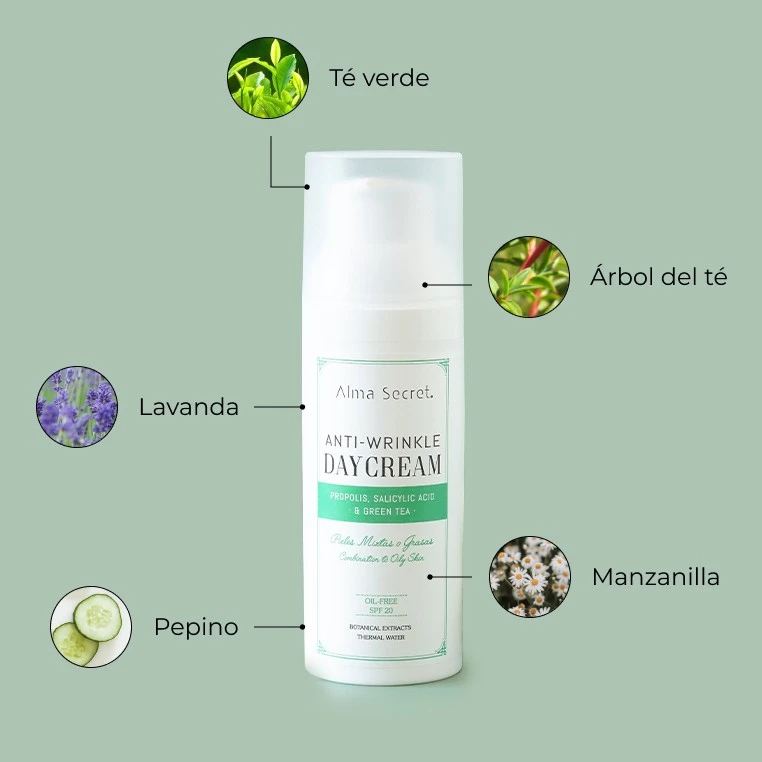 Crema de día antiarrugas oil-free con ácido salicílico Alma Secret